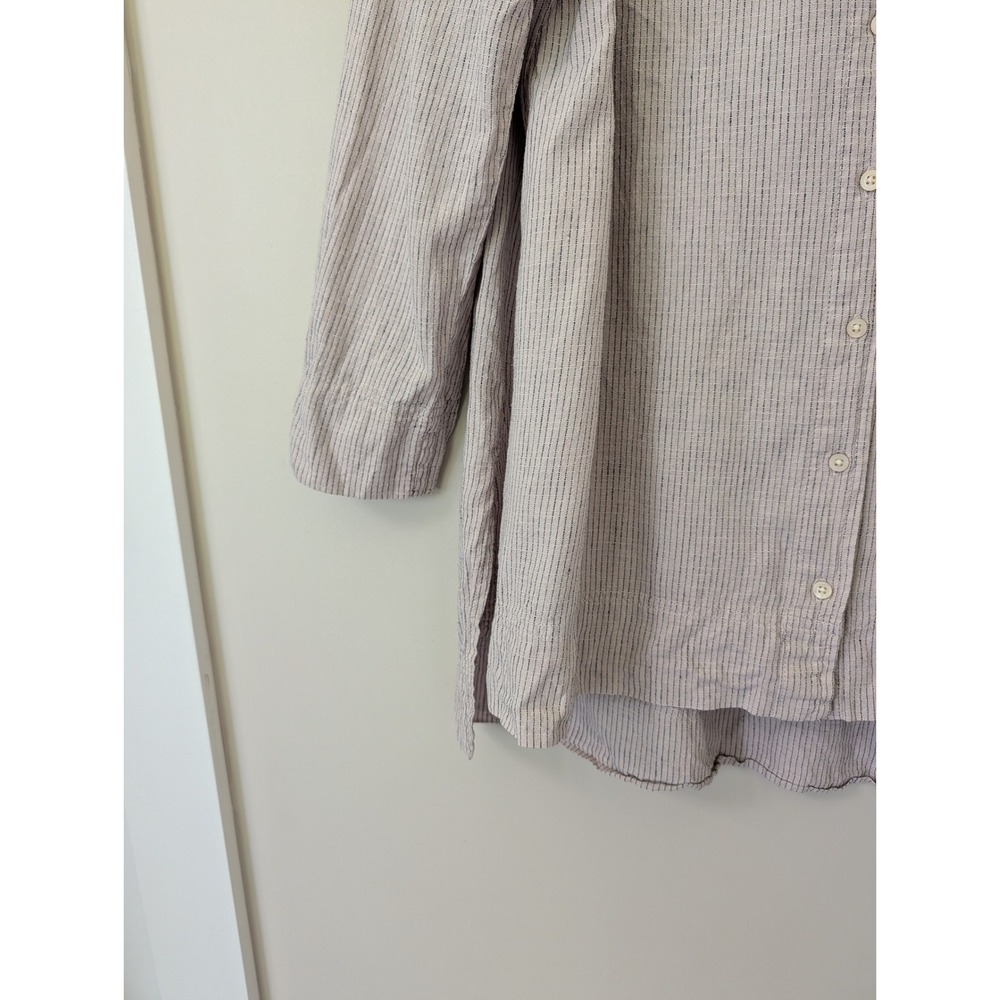 Poetry Hemp Organic Cotton Pinstripe Tunic Top Gray‎ White US 6 UK 10 UL07 - Picture 5 of 12